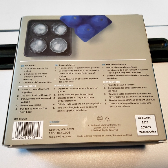 Rabbit Geometric Ice Rocks Mold (Blue/Slate) - Picture 2 of 4